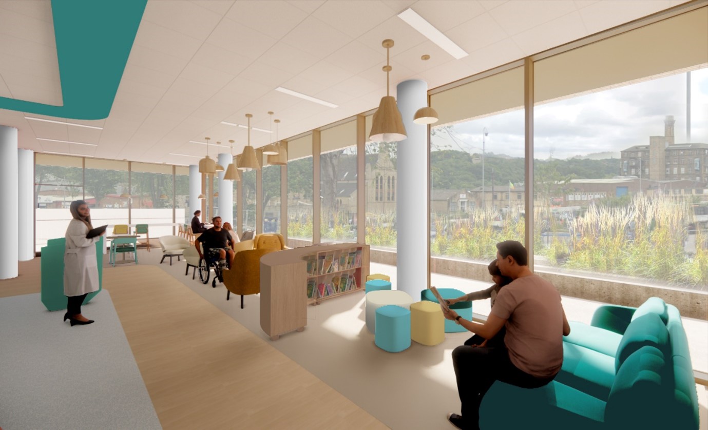 An artist impression of the waiting areas at Huddersfield's CDC.