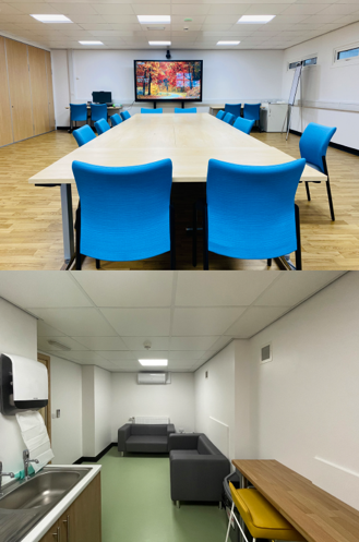 One of the new meeting rooms and breakout spaces 
