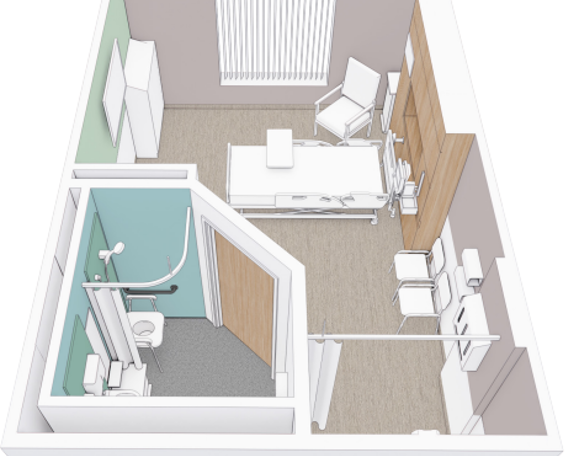 An artist impression which shows the natural daylight in one of the bedrooms