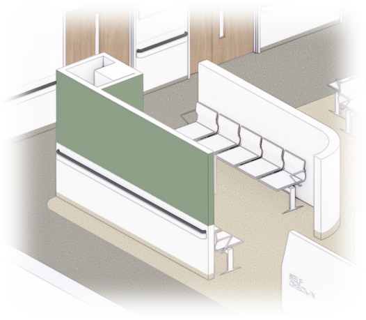 An artist impression of what one of the waiting areas will look like