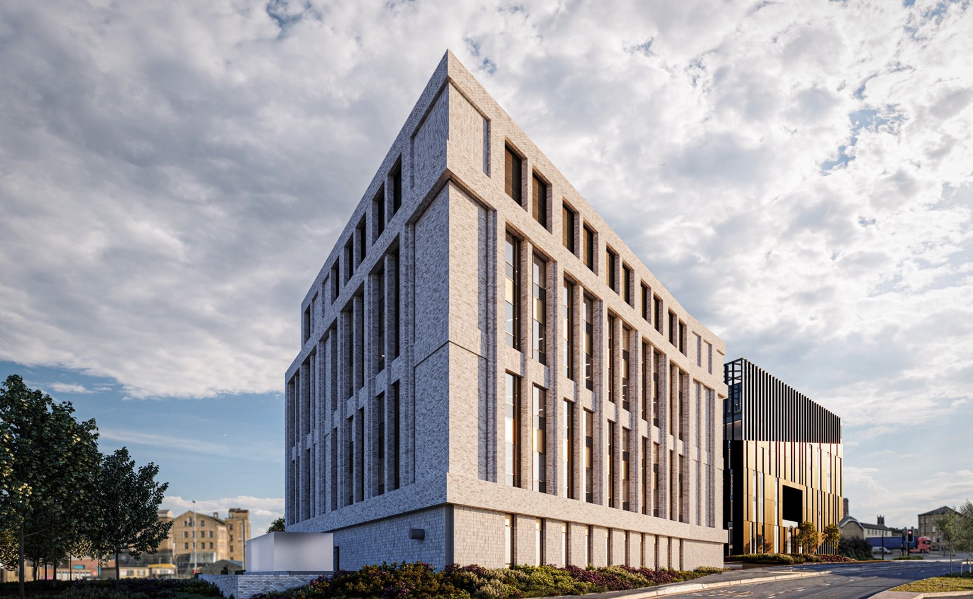 Artists' impression (side view) of the new building which will include the new Community Diagnostic Centre