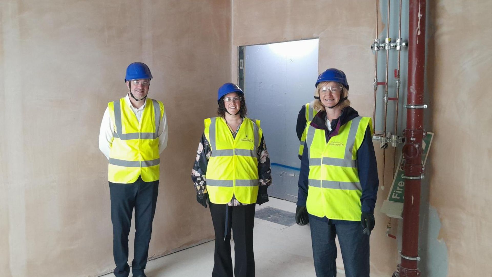 A photo of Catherine Riley, Gemma Ellis and Stuart Baron in the Huddersfield CDC