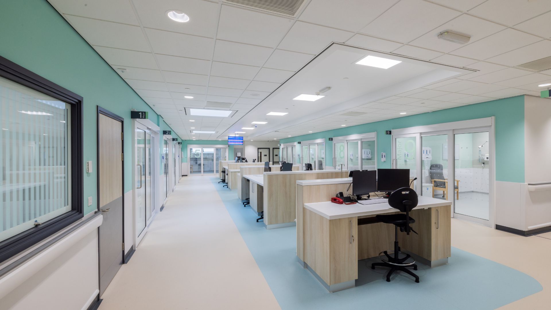 The Majors area of the new A&E has nine treatment bays