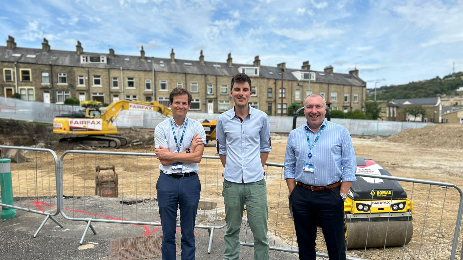 Pictured from left to right on site of the new Multi-Storey Car Park are: Deputy Chief Executive, Rob Aitchison, Project Manager from Huber, Gabriel Schinnerl, and Chief Executive, Brendan Brown.