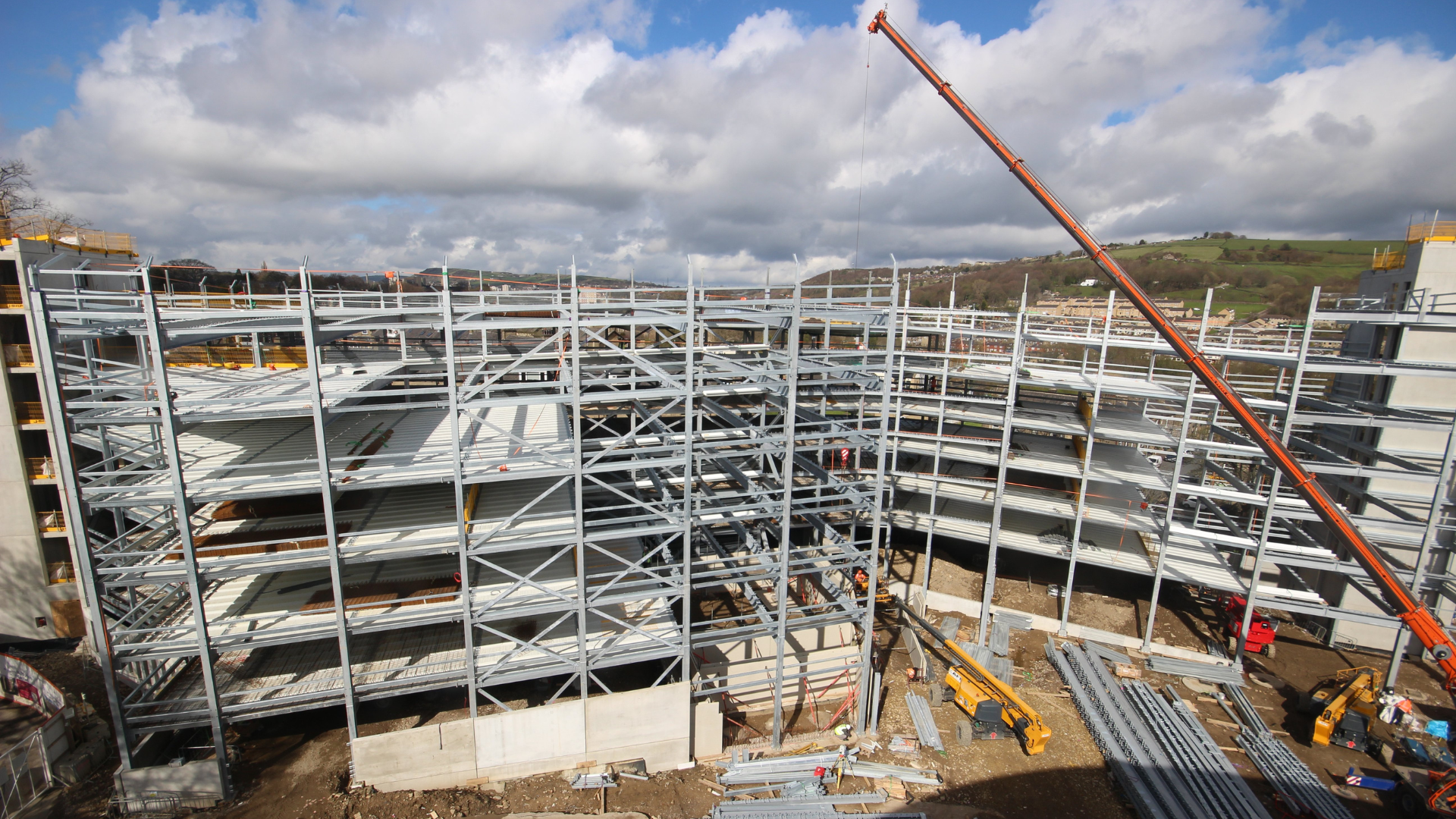 An image of the multi-storey car park at Calderdale Royal Hospital taken from the timelapse camera