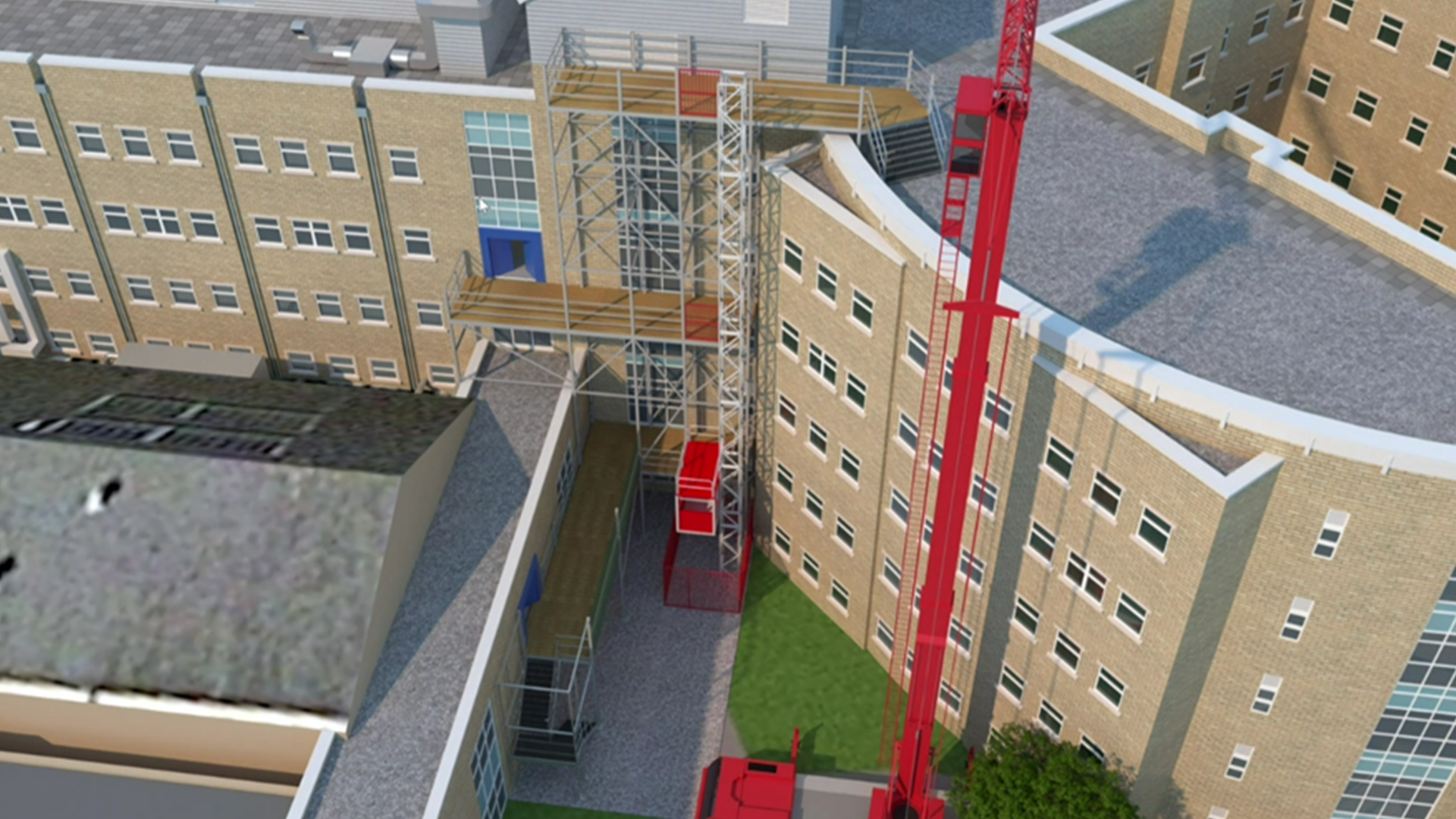 An artist impression of the crane which will be used for the maternity floor and cardiology department work 