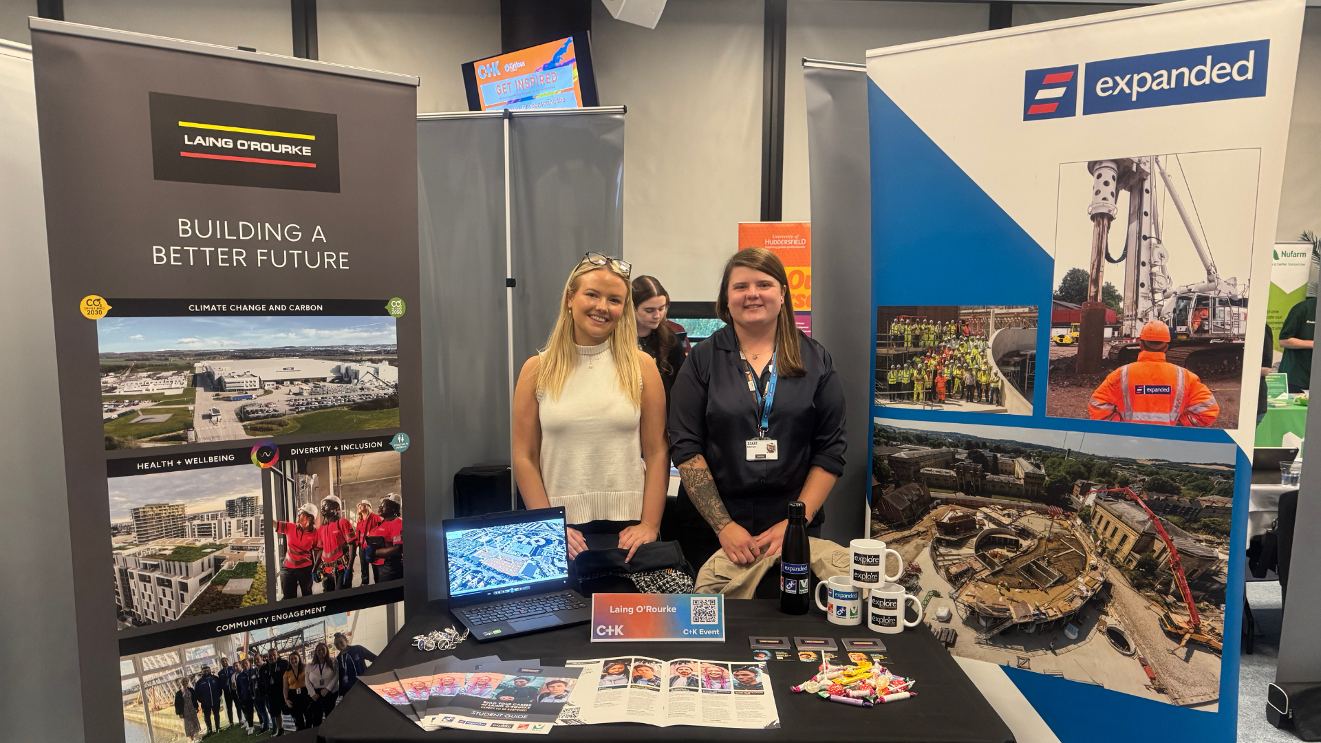 Pictured from Laing O'Rourke: Social Value Graduate, Fay Batey (left) and Engineer, Sally Plum.