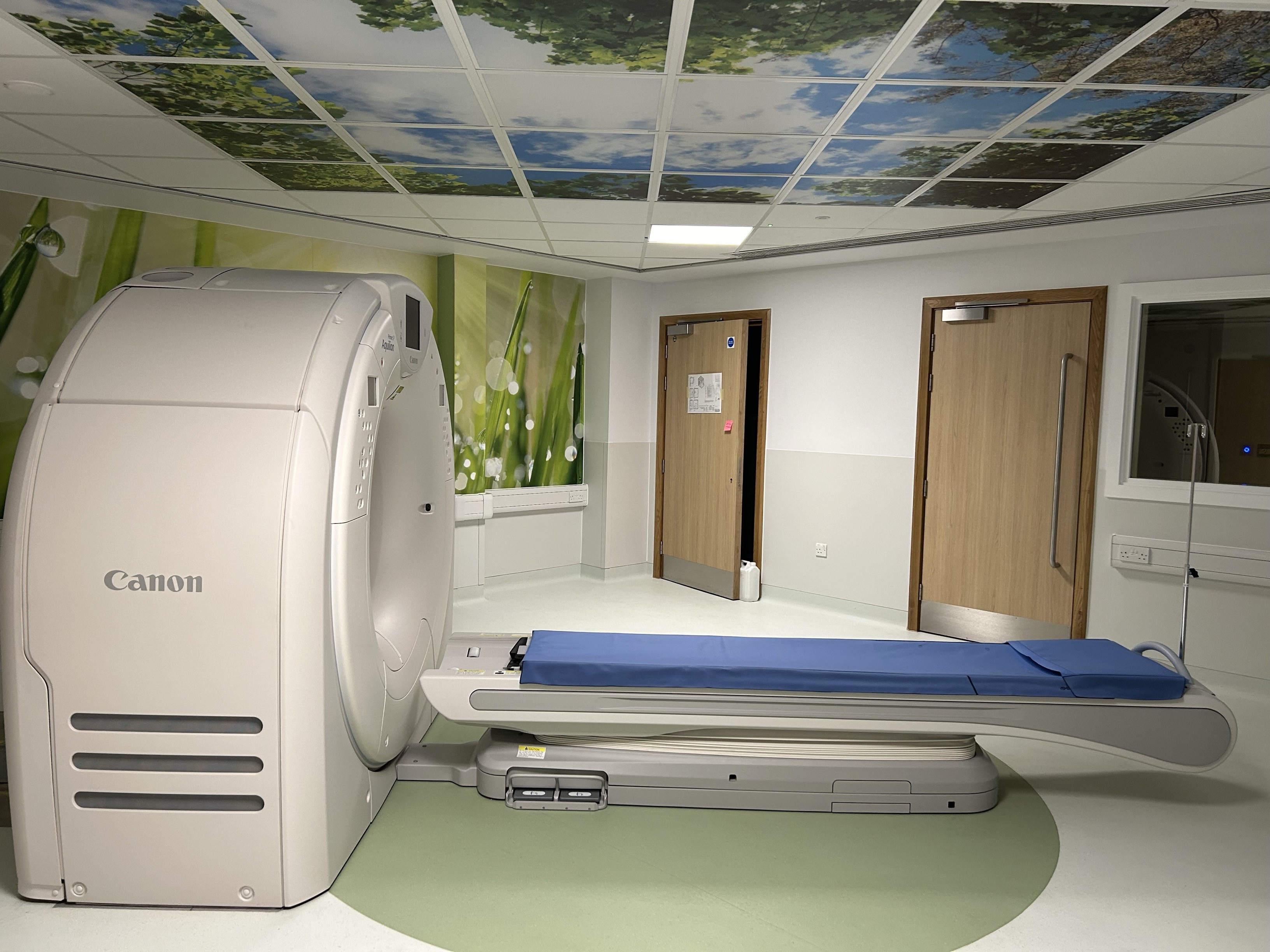 The rooms in Radiology have sensory screens and calming murals