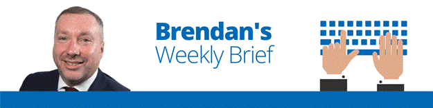 Photograph of Brendan with the title "Brendan's Weekly Brief"