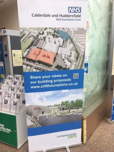 Banner Stand promoting the reconfiguration plans at both HRI and CRH.